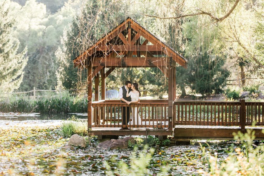 lily pond at one of the best asheville garden wedding venues