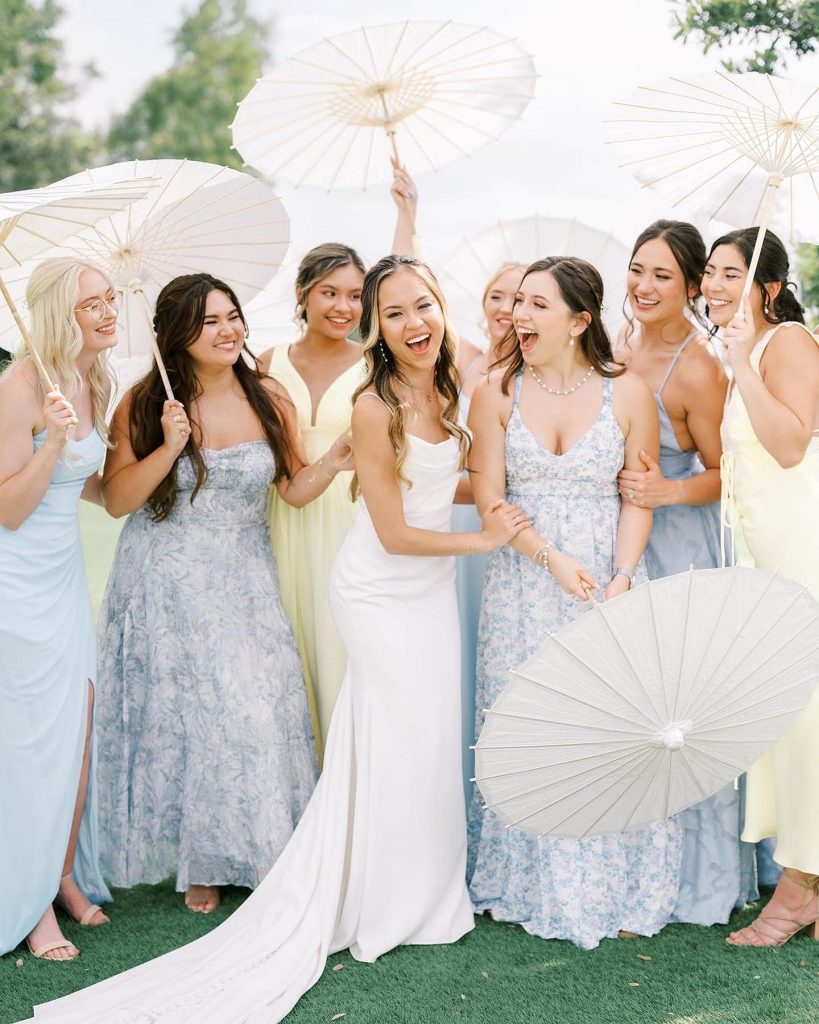Cheers to the Adairs! Vivian + Axel had a beautiful Summer soiree with pastel blues and yellows. They also participated