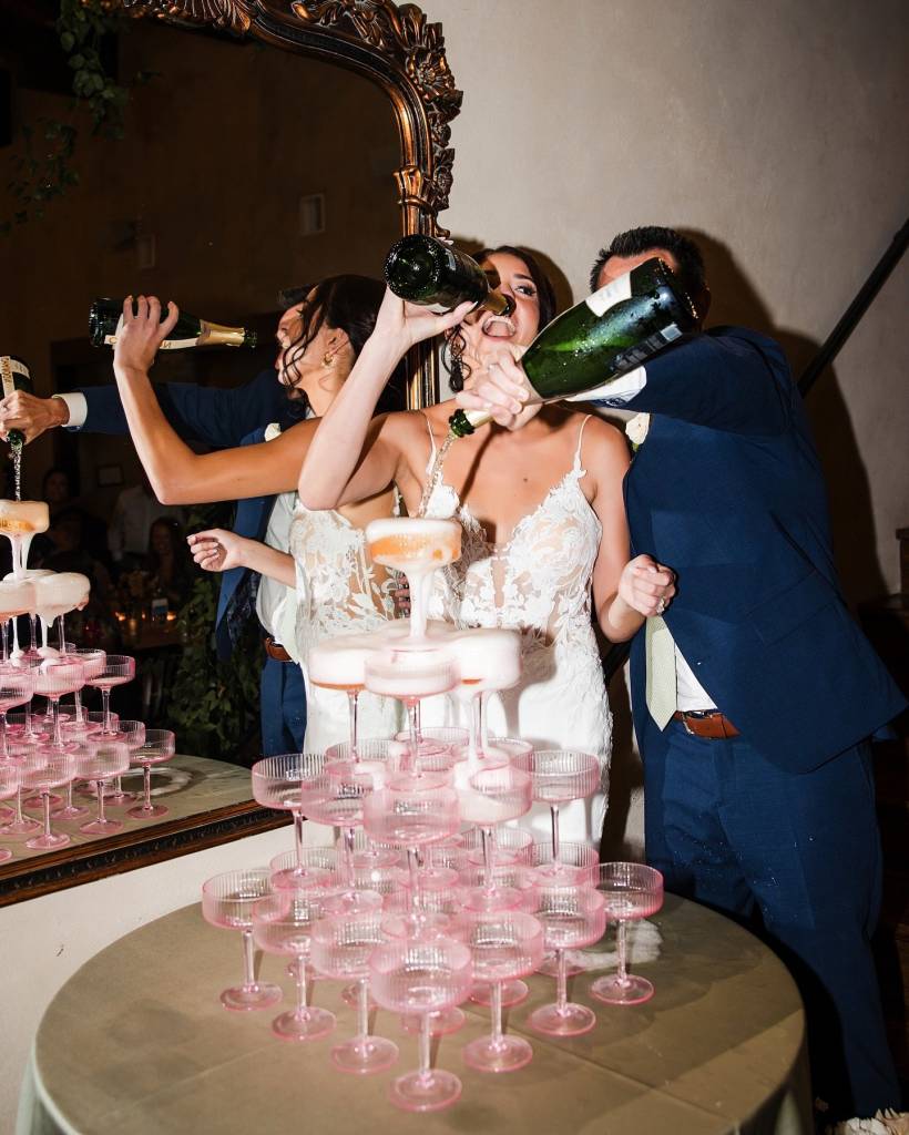 “For our big day, we envision a blend of glamorous and rustic styles. We love the idea of combining the