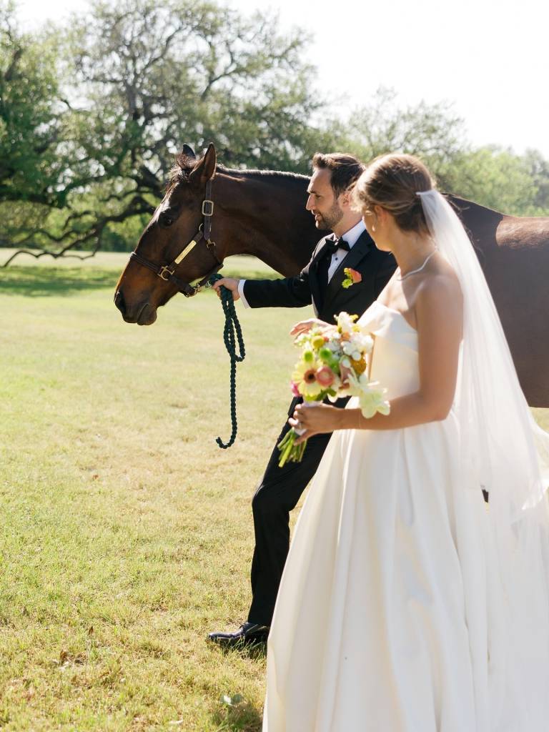 Nicole + Luke’s Elegant Hill Country Horse Farm Inspired Wedding⁠ ⁠ “On the day of the wedding, the entire day