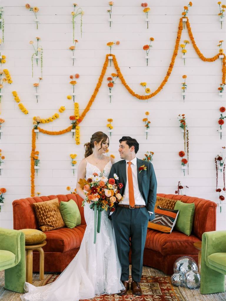 ⁠Hartlea + Mike’s fall wedding gave us all the retro feels ✨ Inspired by her love for the 60s/70s (and