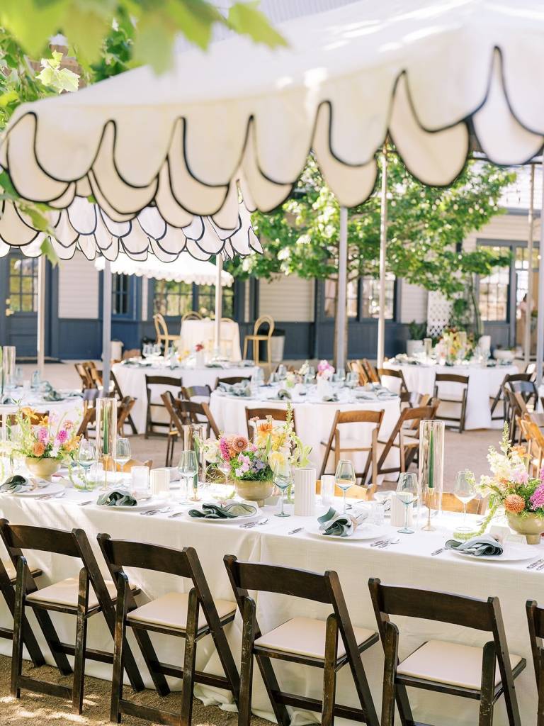 The Kobals brought an elevated backyard feel to springdalestation. Thoughtfully curated lounge rentals and vibrant floral moments made the entire