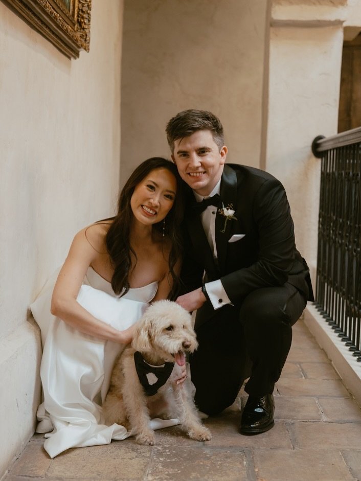 Nothing but tail wags and smiles when premierpettlc is taking care of your pup on your wedding day! 🦴 •⁠