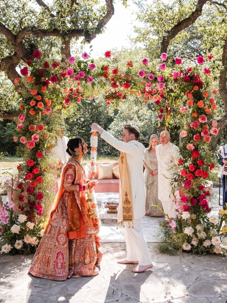 Shiv and Brian celebrated the ultimate multicultural wedding, beautifully blending Hindu and Jewish traditions into one unforgettable day. 🧡 •⁠